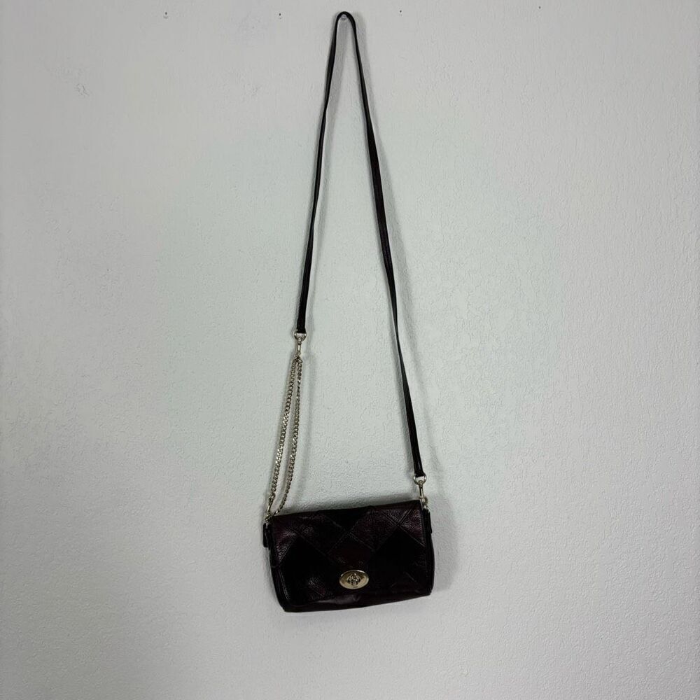 Coach Red/Maroon Patchwork Mini Ruby Leather Crossbody Purse